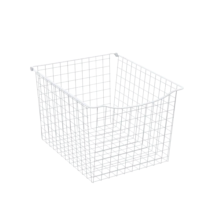 Trådkorg hög B500 H330 D500, Vit